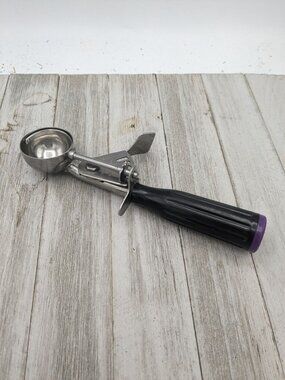 Vollrath Metal Ice Cream Scoop Stainless Steel Black Purple Handle Japan 40